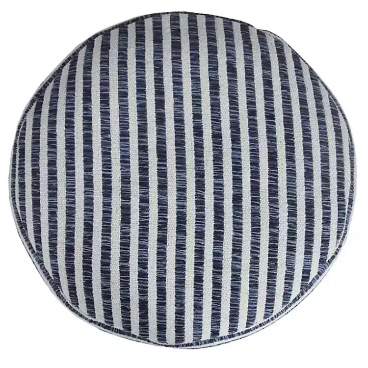 Discount Blue & White Stripe Organic Cotton Pouf Poufs & Floor Cushions