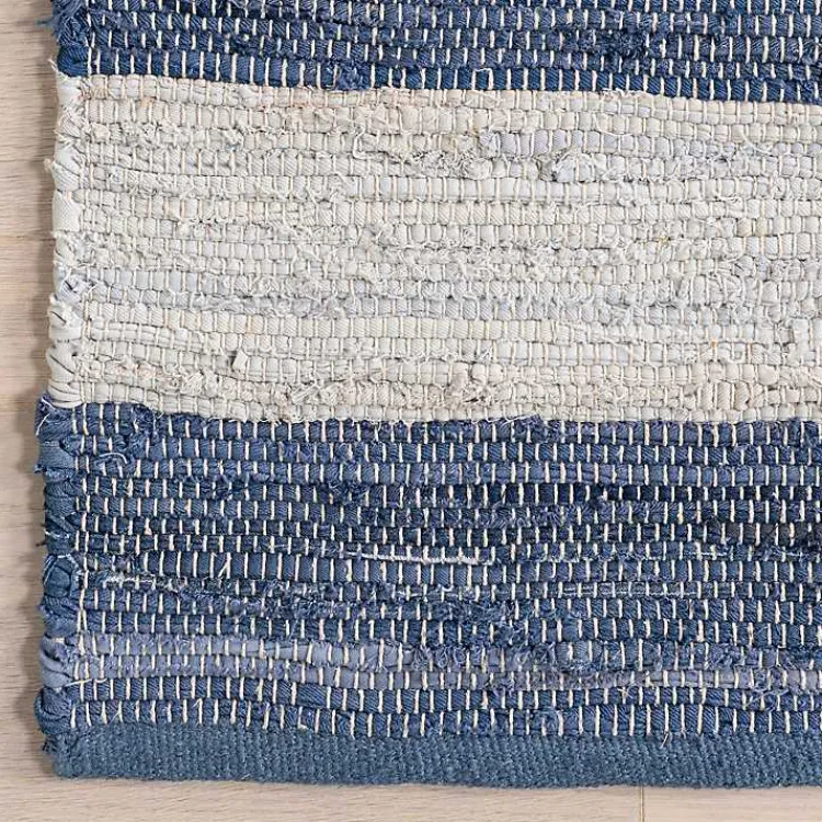 Kirklands Home Area Rugs|Blue & White Striped Indoor/Outdoor Rug, 6x9