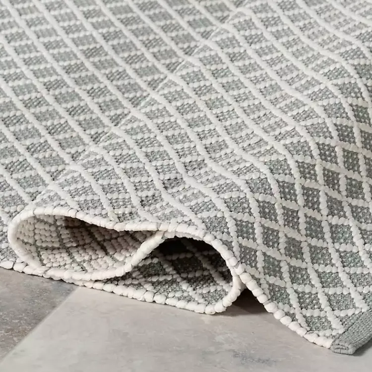 Kirklands Home Area Rugs|Blue & White Trellis Indoor/Outdoor Rug, 5x8