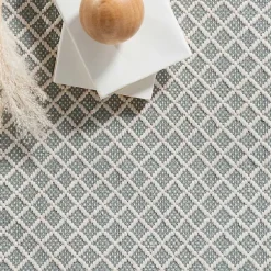 Kirklands Home Area Rugs|Blue & White Trellis Indoor/Outdoor Rug, 5x8