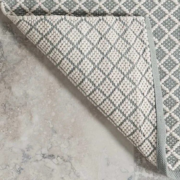 Kirklands Home Area Rugs|Blue & White Trellis Indoor/Outdoor Rug, 5x8