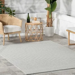Kirklands Home Outdoor Rugs|Blue & White Trellis Indoor/Outdoor Runner, 3x8