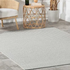 Kirklands Home Outdoor Rugs|Blue & White Trellis Indoor/Outdoor Runner, 3x8
