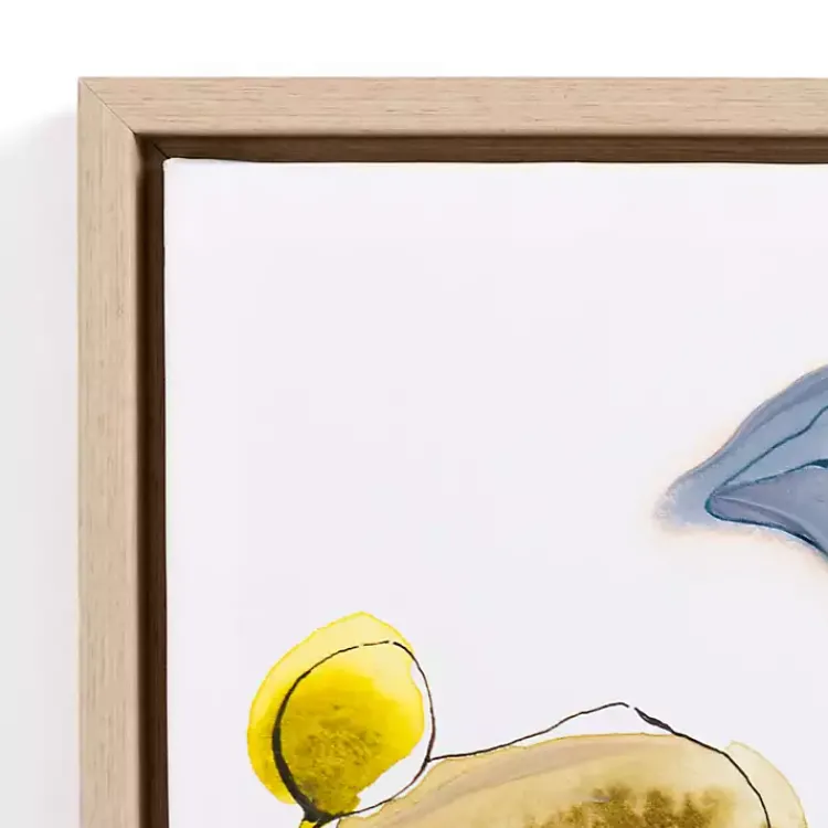 Kirklands Home Canvas Art|Blue & Yellow Stems Framed Canvas Prints, Set of 3