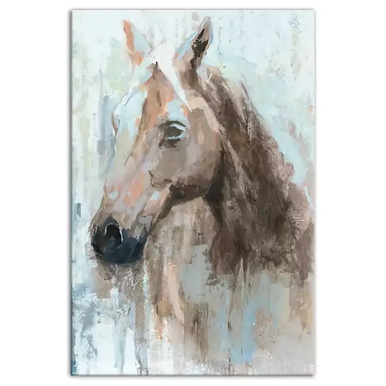 Kirklands Home Canvas Art|Abstract Horse Canvas Art Print Blue