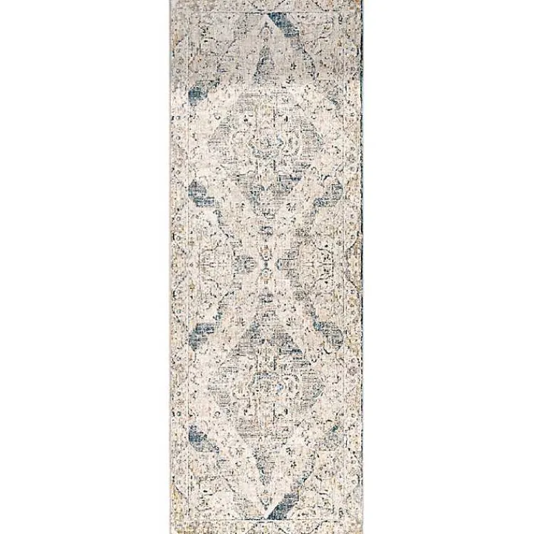 Kirklands Home Area Rugs|Blue Abstract Medallion Runner