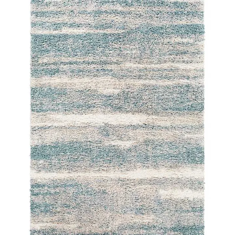 Kirklands Home Area Rugs|Blue Abstract Soft Lines Area Rug, 5x8