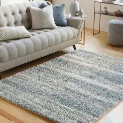 Kirklands Home Area Rugs|Blue Abstract Soft Lines Area Rug, 5x8