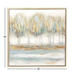 Kirklands Home Canvas Art|Blue Abstract Trees Framed Canvas Art Print
