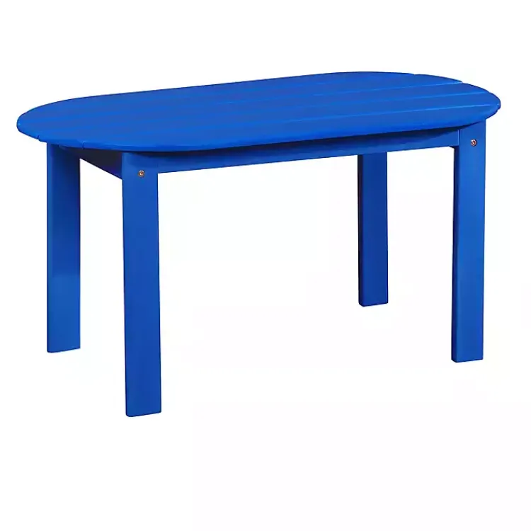Kirklands Home Outdoor Tables|Acacia Wood Outdoor Adirondack Table Blue