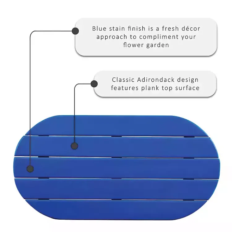 Kirklands Home Outdoor Tables|Acacia Wood Outdoor Adirondack Table Blue