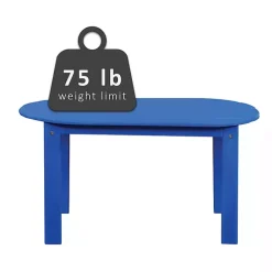 Kirklands Home Outdoor Tables|Acacia Wood Outdoor Adirondack Table Blue