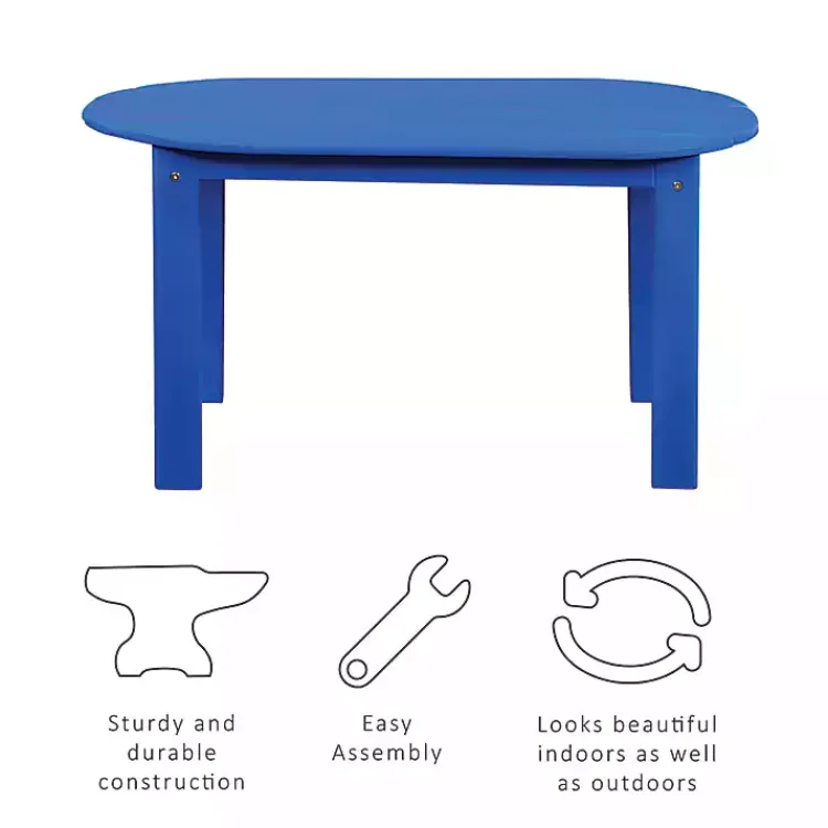 Kirklands Home Outdoor Tables|Acacia Wood Outdoor Adirondack Table Blue