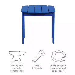 Kirklands Home Outdoor Tables|Acacia Wood Outdoor Adirondack End Table Blue