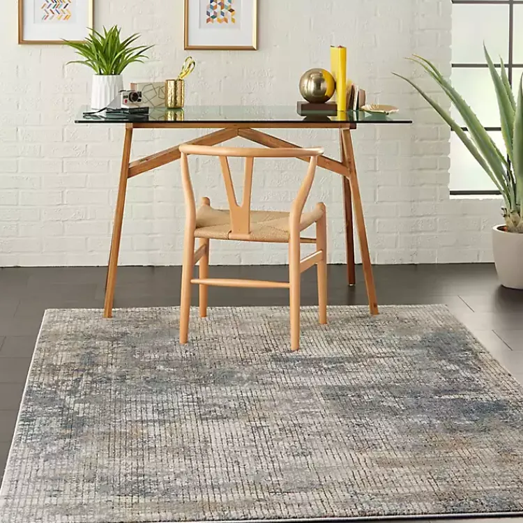 Kirklands Home Area Rugs|Blue and Beige Tally Textured Area Rug, 5x7