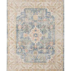 Kirklands Home Area Rugs|Blue and Beige Vintage Border Area Rug, 2x3