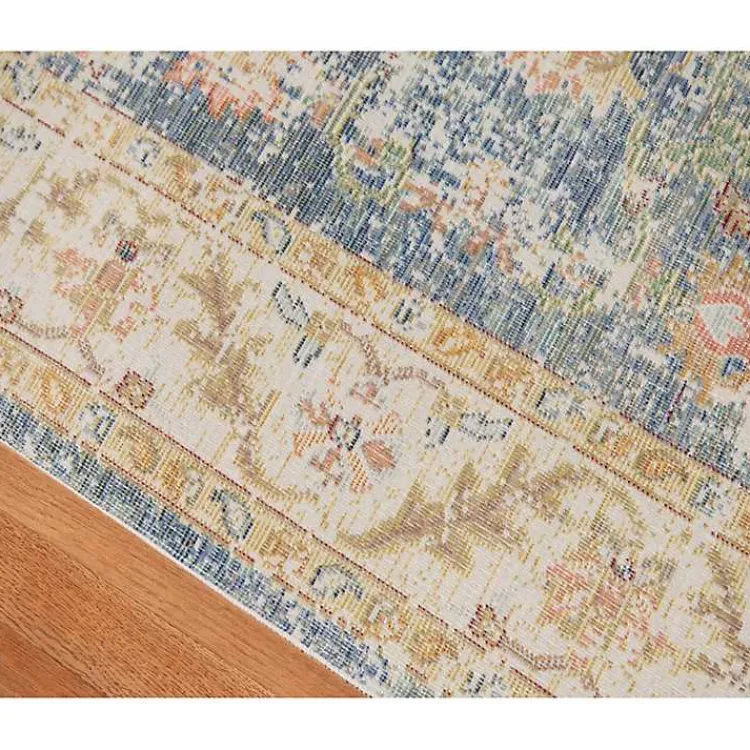 Kirklands Home Area Rugs|Blue and Beige Vintage Border Area Rug, 2x3