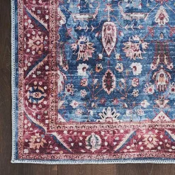Kirklands Home Area Rugs|and Brick Floral Washable Area Rug, 5x7 Blue