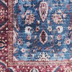 Kirklands Home Area Rugs|and Brick Floral Washable Area Rug, 5x7 Blue