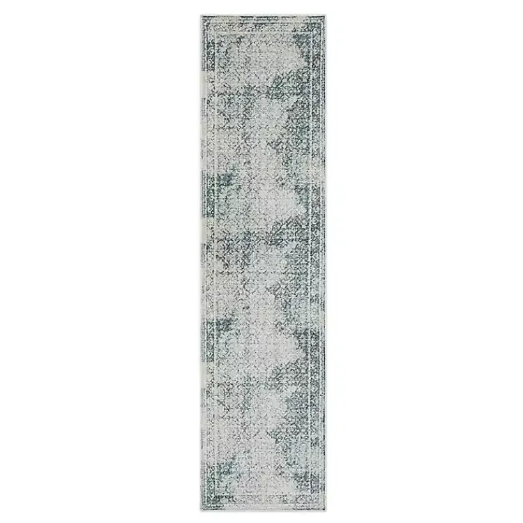 Kirklands Home Area Rugs|Blue and Cream Blackwell Runner, 2x8