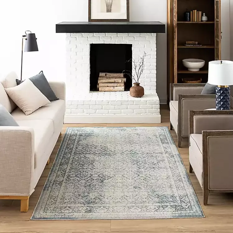 Kirklands Home Area Rugs|Blue and Cream Blackwell Area Rug, 6x9