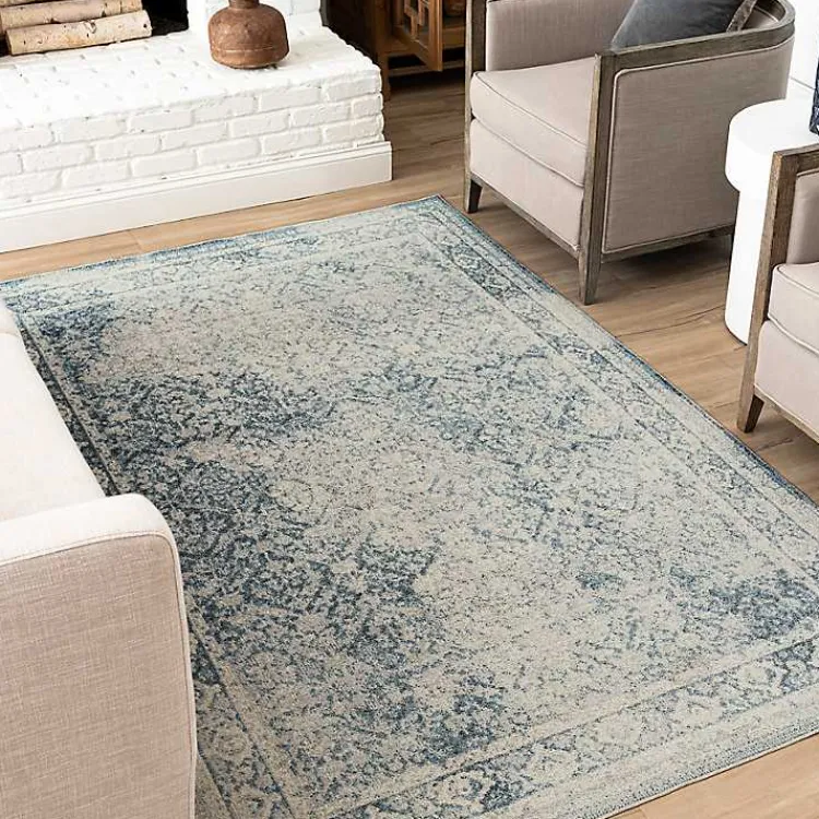 Kirklands Home Area Rugs|Blue and Cream Blackwell Area Rug, 8x10
