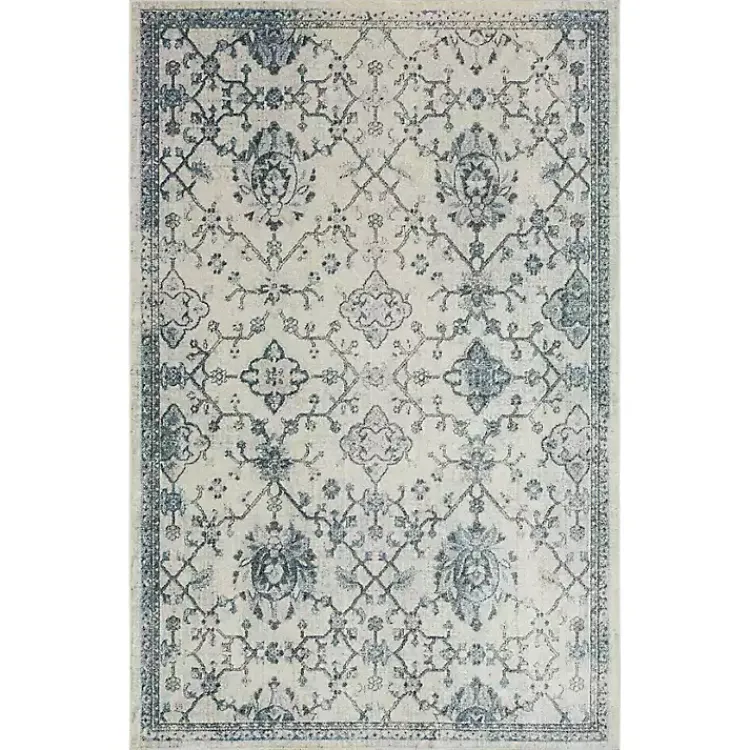 Kirklands Home Area Rugs|Blue and Cream Granary Area Rug, 6x9