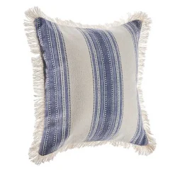 Discount Blue and Cream Striped Accent Pillow Pillows