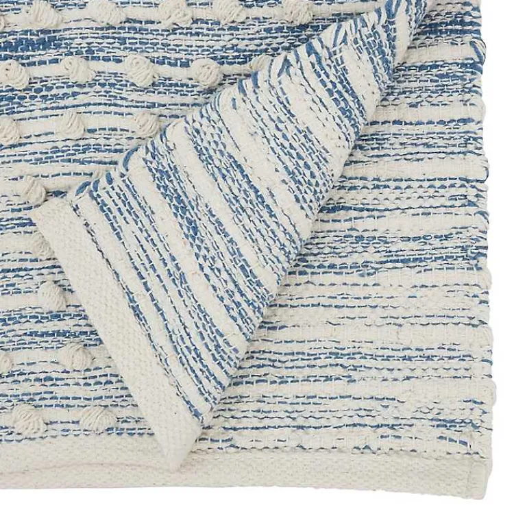 Kirklands Home Table Linens|and Cream Textured Diamonds Table Runner Blue