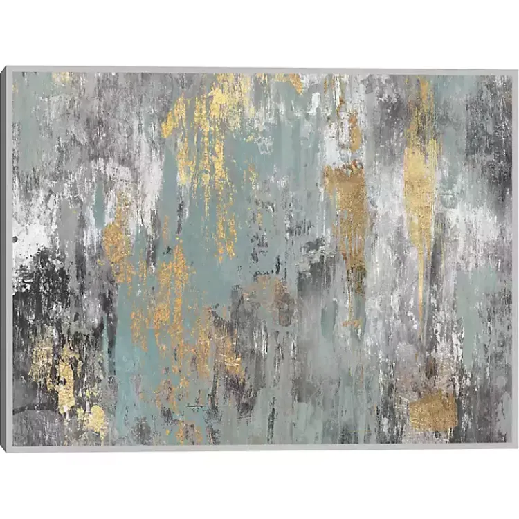 Kirklands Home Canvas Art|Blue and Gold Ikat Framed Canvas Art Print