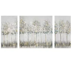 Kirklands Home Canvas Art|Blue and Gold Trees Canvas Art Prints, Set of 3