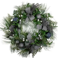 Sale Blue and Gray Bow Wreath Wreaths