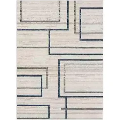 Kirklands Home Area Rugs|Blue and Gray Contemporary Geo Area Rug, 5x7
