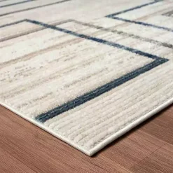 Kirklands Home Area Rugs|Blue and Gray Contemporary Geo Area Rug, 5x7