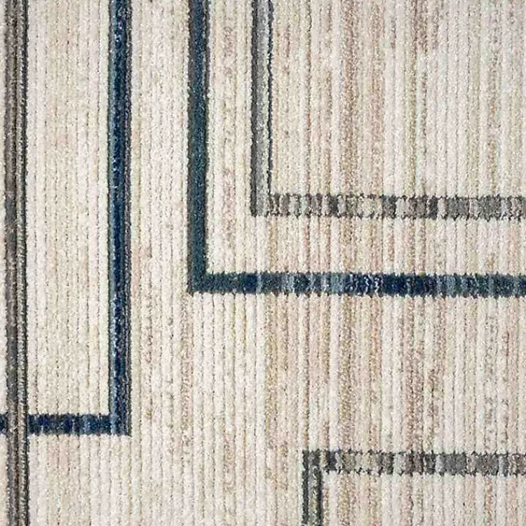 Kirklands Home Area Rugs|Blue and Gray Contemporary Geo Area Rug, 7x9