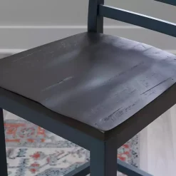 Kirklands Home Bar Stools & Counter Height Stools|Blue and Gray Wood Aliza Counter Stools, Set of 2