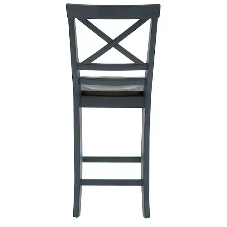 Kirklands Home Bar Stools & Counter Height Stools|Blue and Gray Wood Aliza Counter Stools, Set of 2