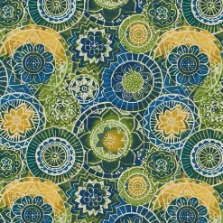 Kirklands Home Outdoor Cushions & Pillows|Blue and Green Lagoon Outdoor Chaise Cushion