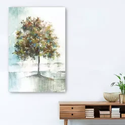 Kirklands Home Canvas Art|Blue and Green Solo Tree Giclee Canvas Art Print