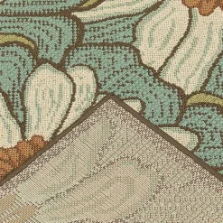 Kirklands Home Outdoor Rugs|Blue and Ivory Flowers Outdoor Area Rug, 3x5