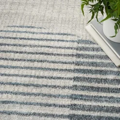 Kirklands Home Area Rugs|Blue and Ivory Half Moon Washable Area Rug, 5x7