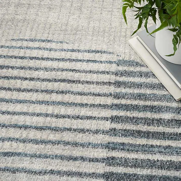 Kirklands Home Area Rugs|Blue and Ivory Half Moon Washable Area Rug, 5x7