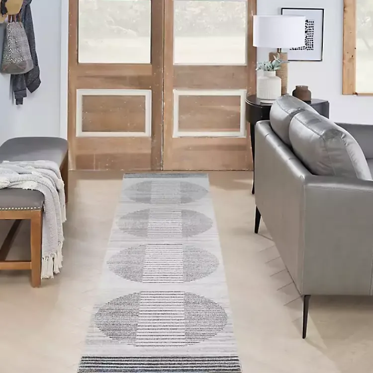 Kirklands Home Area Rugs|Blue and Ivory Linear Moons Runner, 2x12