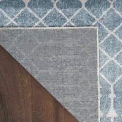 Kirklands Home Area Rugs|Blue and Ivory Moroccan Trellis Runner