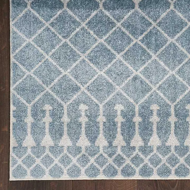 Kirklands Home Area Rugs|Blue and Ivory Moroccan Trellis Runner