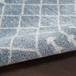 Kirklands Home Area Rugs|Blue and Ivory Moroccan Trellis Runner