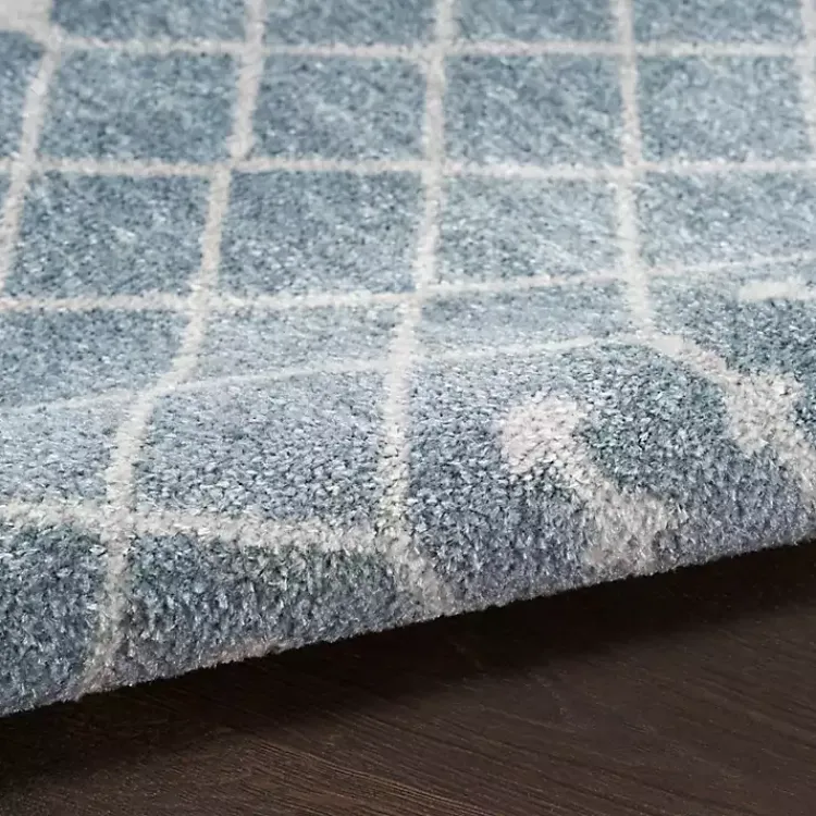 Kirklands Home Area Rugs|Blue and Ivory Moroccan Trellis Runner