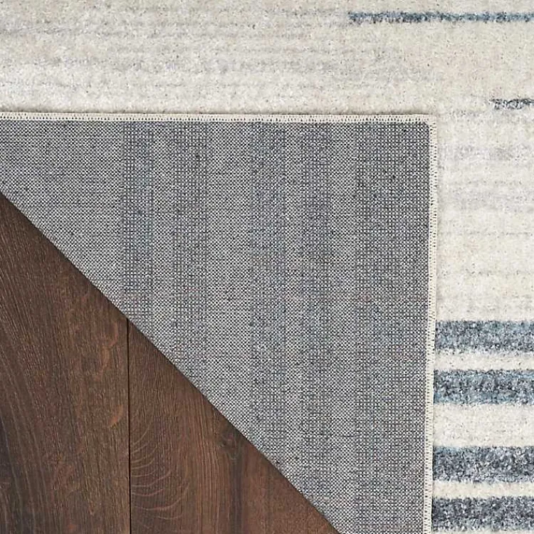 Kirklands Home Area Rugs|Blue and Ivory Striped Moons Runner, 2x12