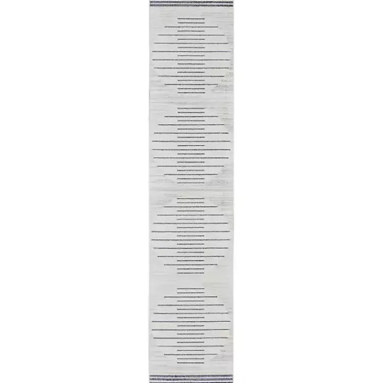 Kirklands Home Area Rugs|Blue and Ivory Striped Moons Runner, 2x8