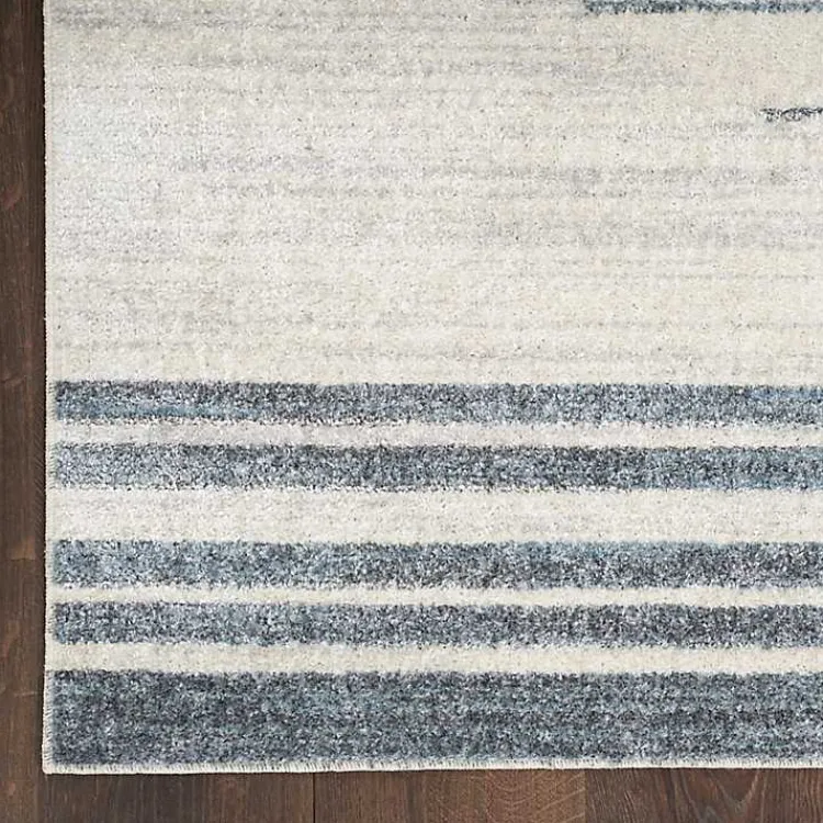 Kirklands Home Area Rugs|Blue and Ivory Striped Moon Area Rug, 9x12